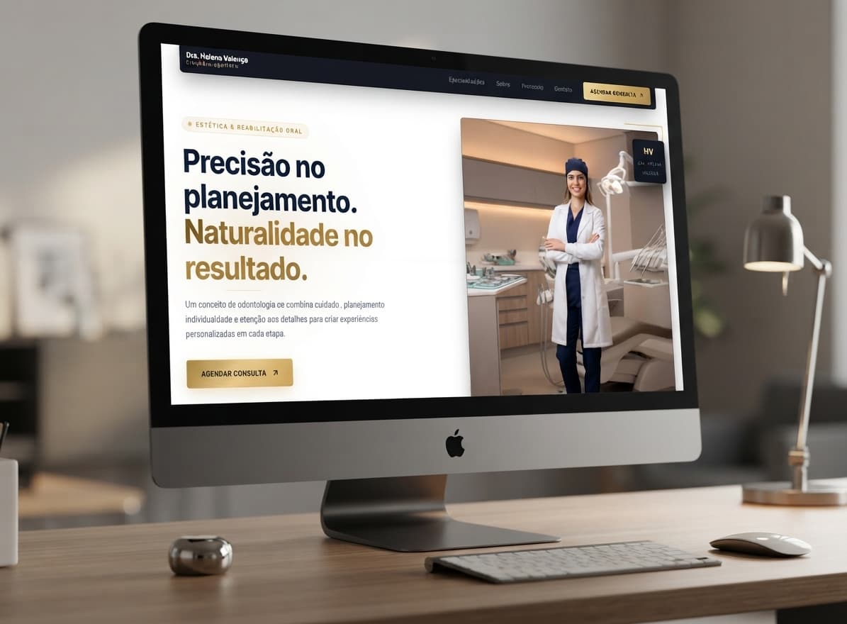 Site institucional da Dra. Valesca apresentado em uma tela de computador
